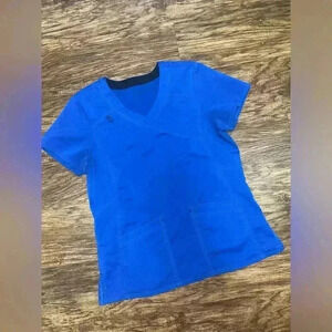 Scrub Star Scrub Top Size Medium Blue